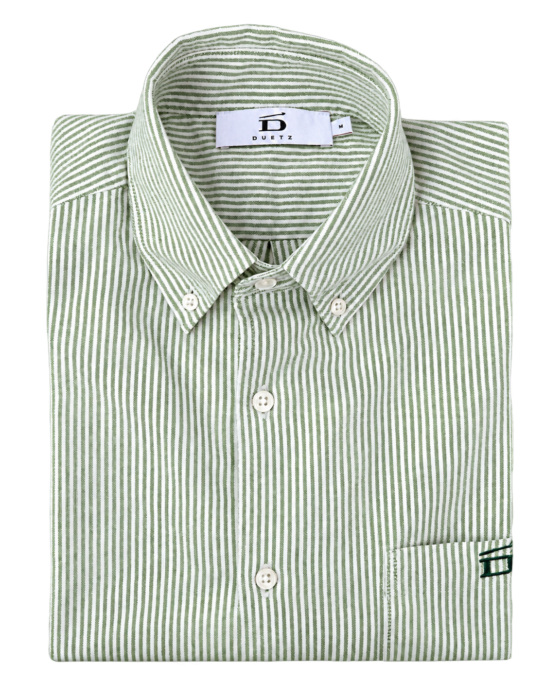 DUETZ Pinstripe Oxford Shirt in Grün